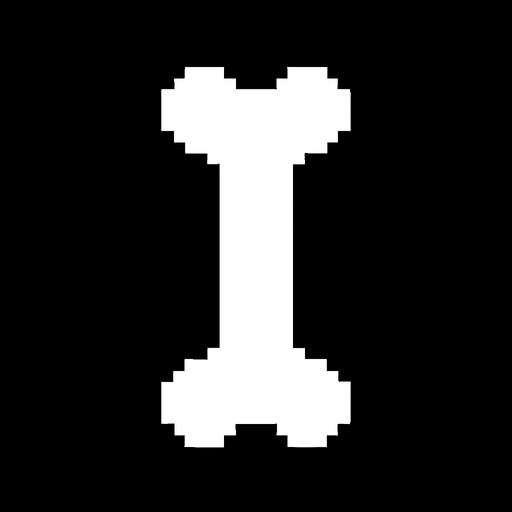 make bones like undartale sans but just one bone.
In-Game asset.  2d.  High contrast.  No shadows
