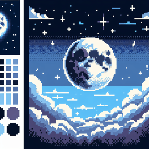 pixel art moon.
Single Game Texture. In-Game asset. 2d. Blank background. High contrast. No shadows.