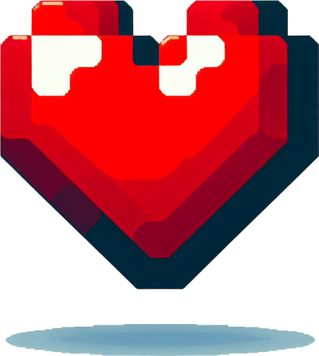 red heart mario.
Single Game Texture.  In-Game asset.  2d.  Blank background.  High contrast.  No shadows