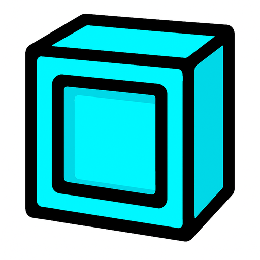 Cyan Block.
In-Game asset.  2d.  High contrast.  No shadows