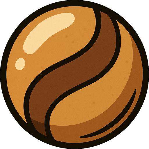 Açık kahve bilye.
In-Game asset.  2d.  High contrast.  No shadows