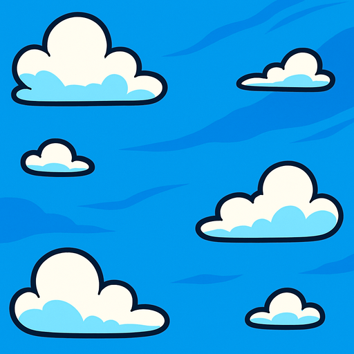 Un cielo azul.
In-Game asset.  2d.  High contrast.  No shadows