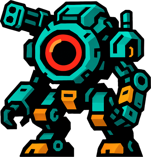 technological enemy.
In-Game asset.  2d.  High contrast.  No shadows