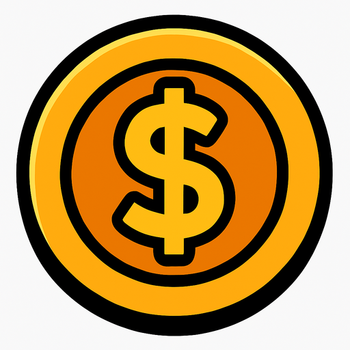 Coin icon.
In-Game asset.  2d.  High contrast.  No shadows