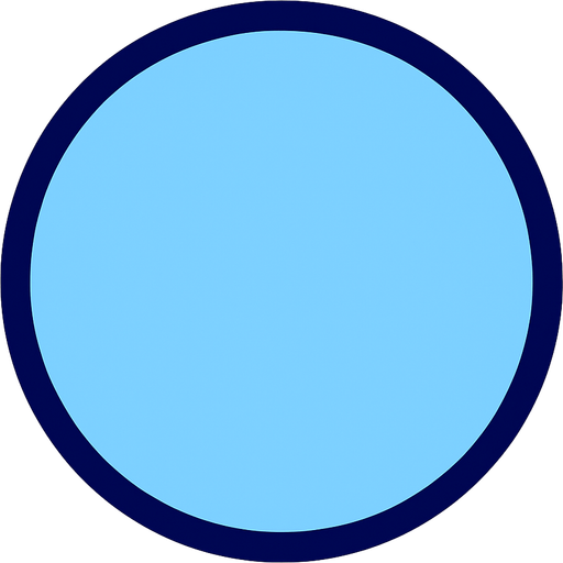 crea la imagen de un circulo azul simple y contorno azul fuerte.
In-Game asset.  2d.  High contrast.  No shadows