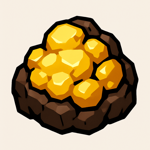 Altın Cevheri - Yazısız.
In-Game asset.  2d.  High contrast.  No shadows