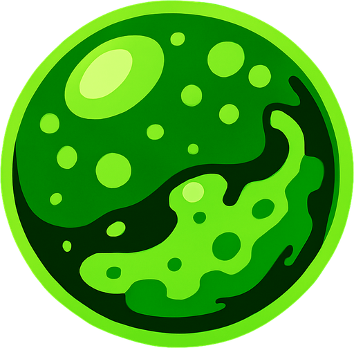 green poison ball.
In-Game asset.  2d.  High contrast.  No shadows