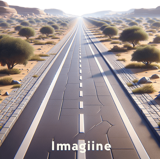 Beautiful road.
Single Game Texture. In-Game asset. 2d. Blank background. High contrast. No shadows.