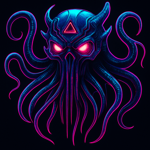 Cutout, only one, cyberpunk neon glow