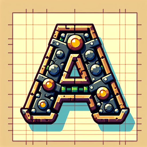 Letter A.
Single Game Texture.  In-Game asset.  2d.  Blank background.  High contrast.  No shadows