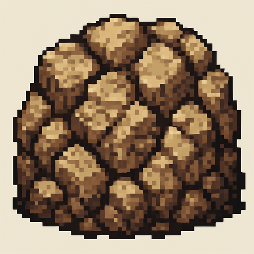 roca madre.
In-Game asset.  2d.  High contrast.  No shadows. pixelart