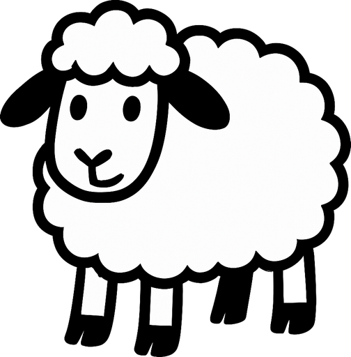 koyun beyaz.
In-Game asset.  2d.  High contrast.  No shadows