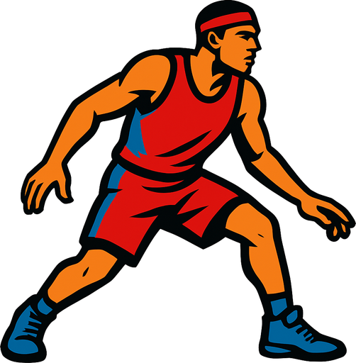 Basketbol oyuncusu yap ama elinde top olmasın.
In-Game asset.  2d.  High contrast.  No shadows