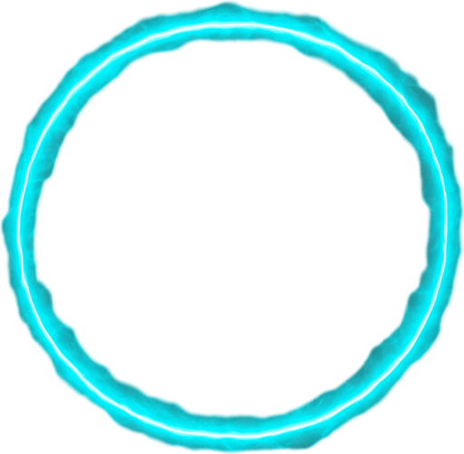 A thin expanding ring with energy distortion

```
- Outer ring: 4-6 pixels thick, bright cyan (#00FFFF)
- Inner ring: 2-3 pixels thick, white (#FFFFFF) 
- Ring thickness: Tapers from thick to thin as it expands
- Transparency: Ring itself at 80% opacity
- Background: Completely transparent
- Edge treatment: Soft anti-aliased edges, slight glow effect
- Optional: Subtle "energy crackle" texture within the ring.
In-Game asset.  2d.  High contrast.  No shadows