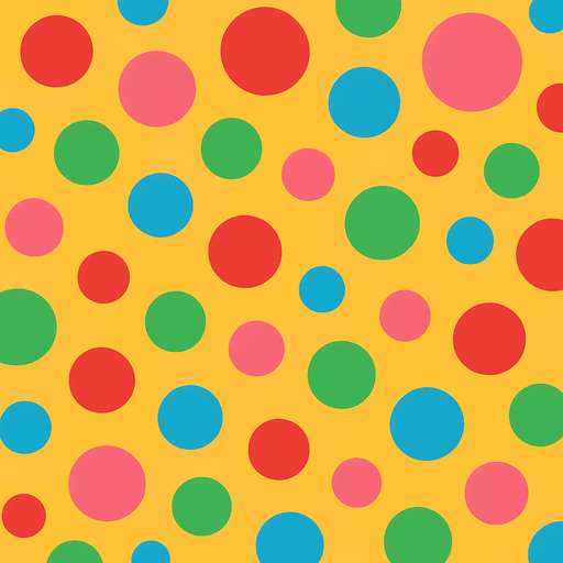 crea un fondo bonito que tenga pelotitas de colores.
In-Game asset.  2d.  High contrast.  No shadows