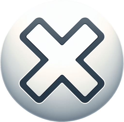 A white X in a circle, like for a close window button in a game.
Single Game Texture. In-Game asset. 2d. Blank background. High contrast. No shadows.