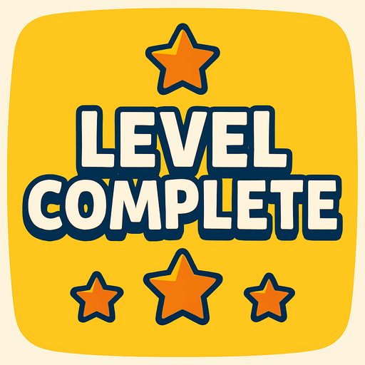 level complete background.
In-Game asset.  2d.  High contrast.  No shadows