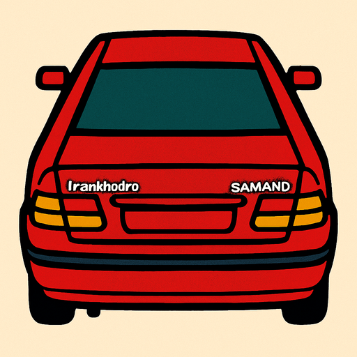 Kirmizi Irankhodro samand arkasi ama yukaridan.
In-Game asset.  2d.  High contrast.  No shadows