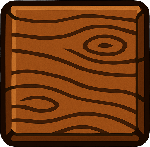 kahverengi kare.
In-Game asset.  2d.  High contrast.  No shadows