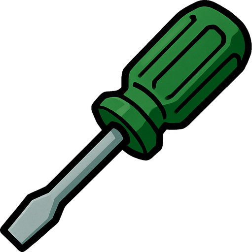 green Screw driver.
In-Game asset.  2d.  High contrast.  No shadows
