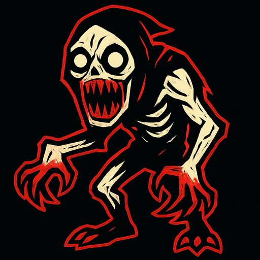 Personaje aterrador.
In-Game asset.  2d.  High contrast.  No shadows