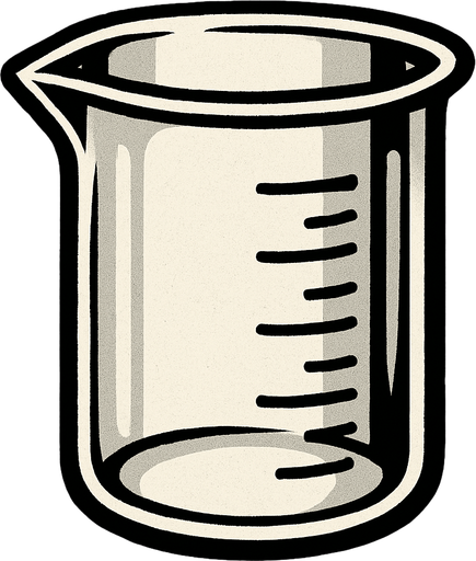 empty glass beaker.
In-Game asset.  2d.  High contrast.  No shadows