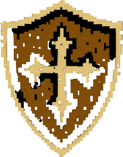 Kalkan logosu Dark souls style 2d pixel art.
In-Game asset.  2d.  High contrast.  No shadows