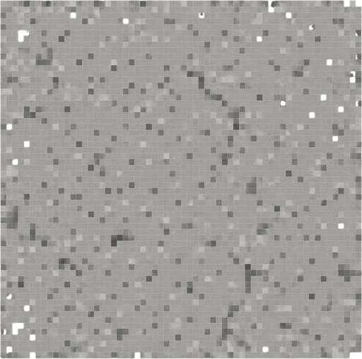 Make a 2D top-down pixelated flat image of concrete.
In-Game asset.  2d.  High contrast.  No shadows