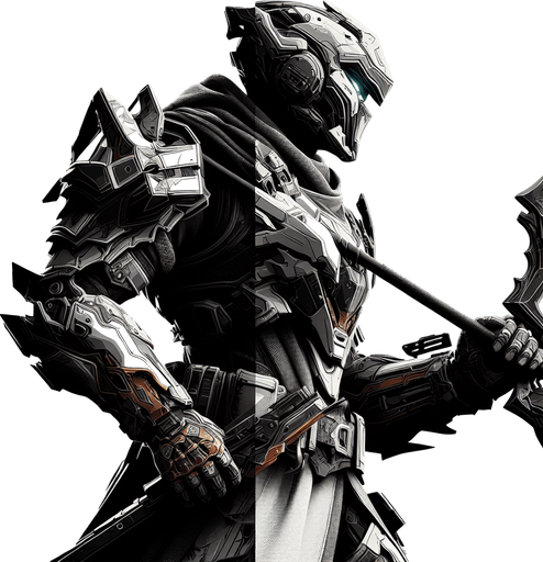 a cool player with gun seeing left size.
Single Game Texture. In-Game asset. 2d. Blank background. High contrast. No shadows.