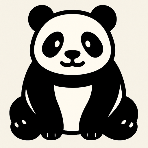 A panda.
In-Game asset.  2d.  High contrast.  No shadows
