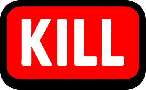 Kill button.
In-Game asset.  2d.  High contrast.  No shadows