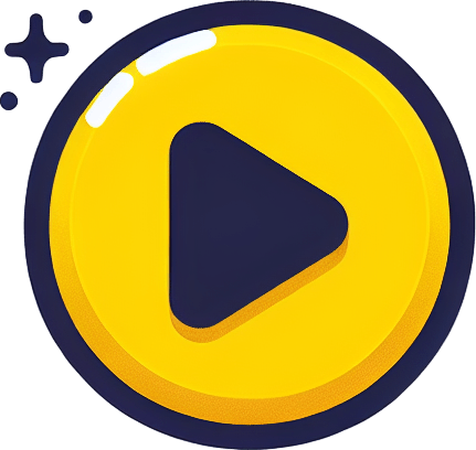 Create a yellow Play button.
Single Game Texture. In-Game asset. 2d. Blank background. High contrast. No shadows.