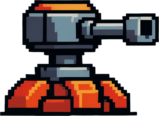 Turret pixel.
In-Game asset.  2d.  High contrast.  No shadows