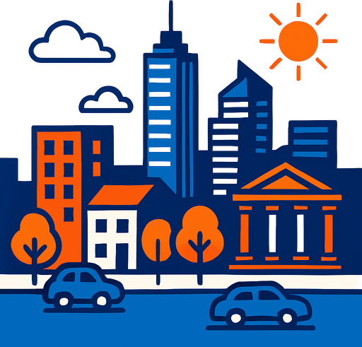 Citycenter.
In-Game asset.  2d.  High contrast.  No shadows