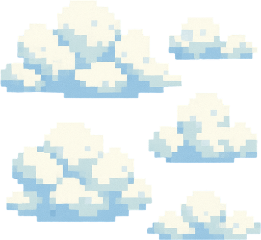 cloudy.
In-Game asset.  No shadows. pixel