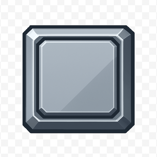 futuristic square tile, 3D look, topdown view, subtle shadowed edges, slightly beveled borders, solid clean style, metallic or sci-fi surface, not flat, looks like a cube seen from above, 76x76 pixel, on transparent background.
In-Game asset.  2d.  High contrast.  No shadows