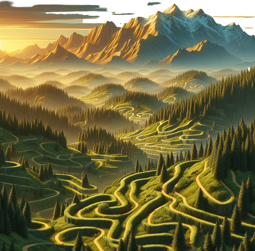 Cool scenic view.
Single Game Texture. In-Game asset. 2d. Blank background. High contrast. No shadowcs.