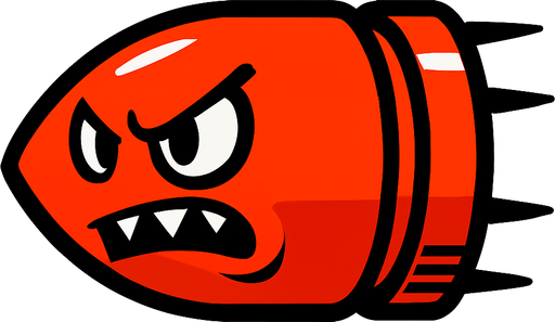 bullet enemy.
In-Game asset.  2d.  High contrast.  No shadows