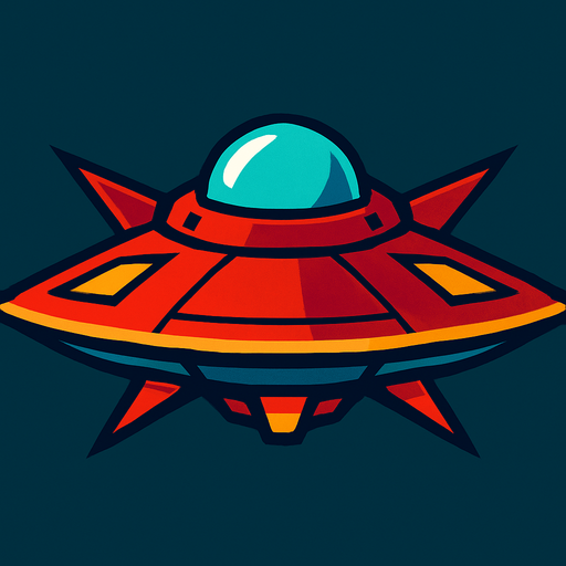 horizontal sharp ufo battle plane.
In-Game asset.  2d.  High contrast.  No shadows