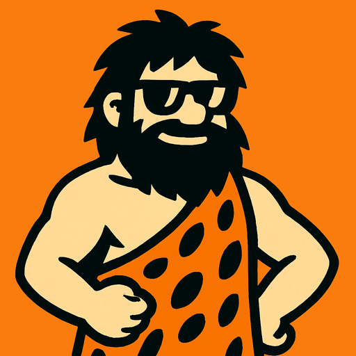 caveman cool no club.
In-Game asset.  2d.  High contrast.  No shadows