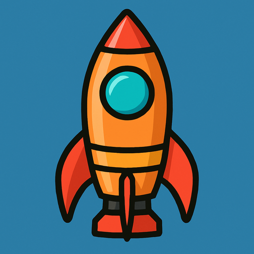 Vertical rocket.
In-Game asset.  2d.  High contrast.  No shadows