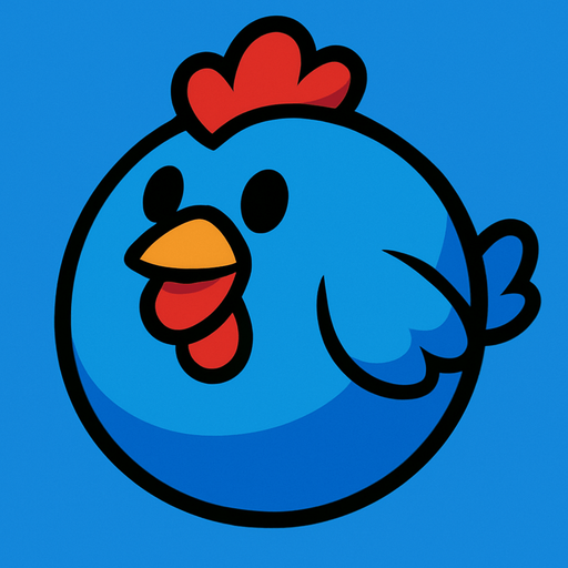 ball chicken blue.
In-Game asset.  2d.  High contrast.  No shadows