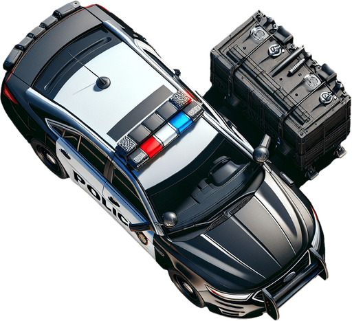 Top down police car.
Single Game Texture.  In-Game asset.  High contrast.  No shadows