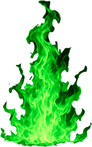I want a ultimate green fire.
In-Game asset.  High contrast