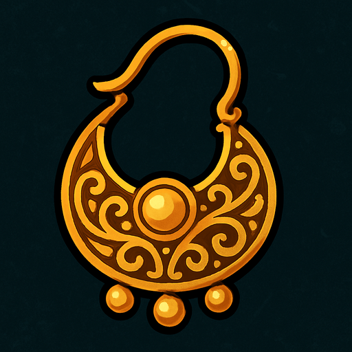 Not a chest, just one valuable item such as a gold earring, a silver historical container or similar, but only one.
In-Game asset.  2d.  High contrast.  No shadows