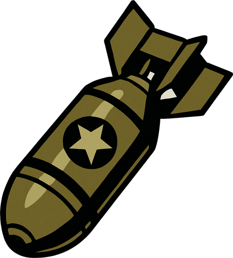 WW2 bomb.
In-Game asset.  2d.  High contrast.  No shadows