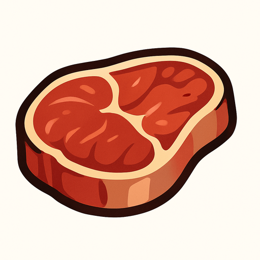 Carne pequeña.
In-Game asset.  2d.  High contrast.  No shadows