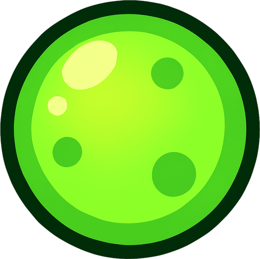Survivor.io style 2D greenish exp sphere made by HABBY PTE. LTD. No exp written on it.
In-Game asset.  2d.  High contrast.  No shadows