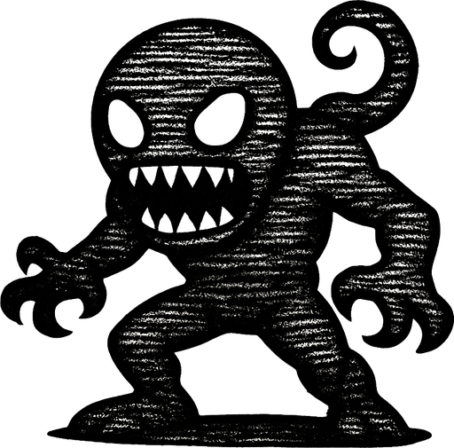 Ruido blanco personificado como un enemigo.
In-Game asset.  2d.  High contrast.  No shadows