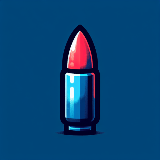 bullet red and blu.
Single Game Texture.  In-Game asset.  2d.  Blank background.  High contrast.  No shadows